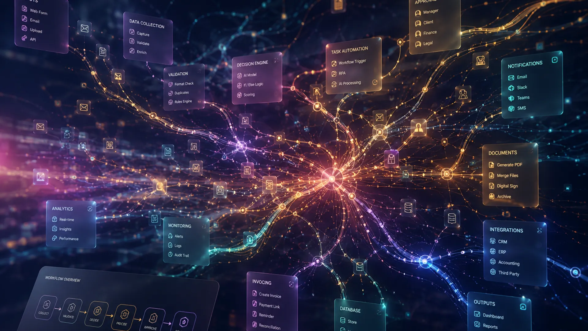A network of connected nodes