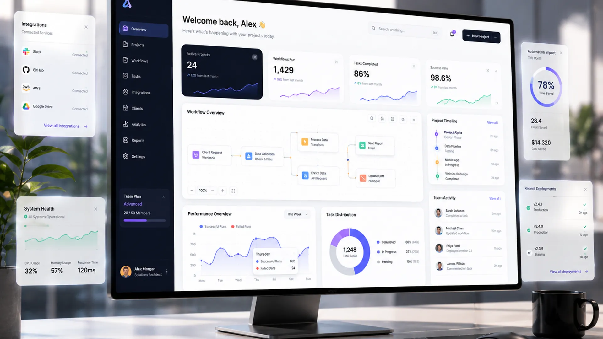 Custom engineering software on screen